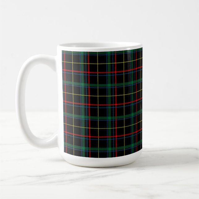 Plaid Texture with Black Background Coffee Mug (Left)