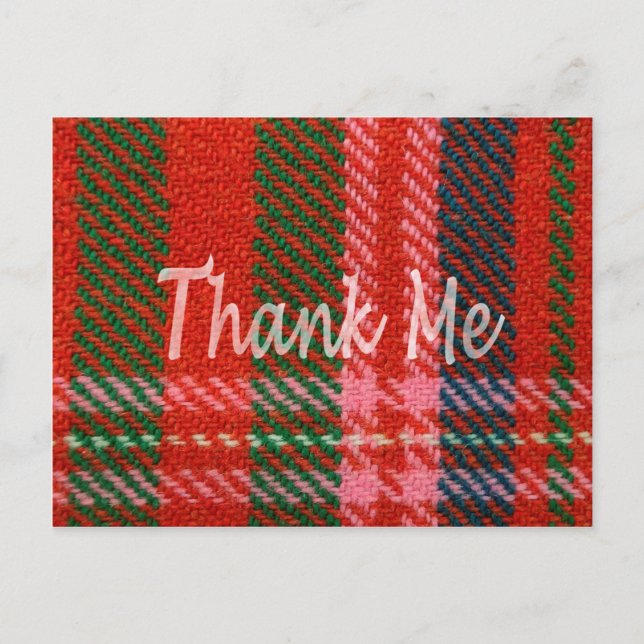 Plaid Thank ME Postcard (Front)