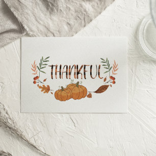 Plaid Thanksful Fall Pumpkins Thanksgiving card
