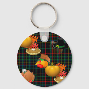 plaid thanksgiving keychain
