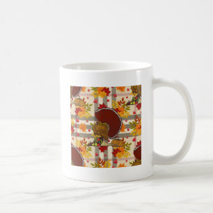 plaid thanksgiving turkey coffee mug