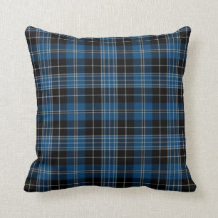 Plaid Throw Pillow Clergy Blue Tartan Pillow