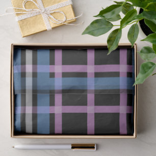 Plaid Tissue Paper – Blue & Lavender Chequered