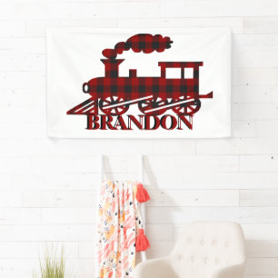 Plaid train personalized banner