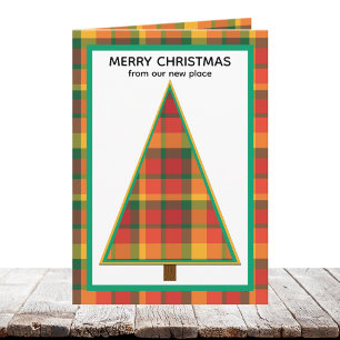 Plaid Tree Change of Address Holiday Moving Card