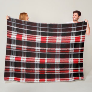 Plaid Trendy Abstract Red Black Collection Fleece Blanket
