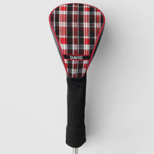 Plaid Trendy Abstract Red Black Collection Golf Head Cover
