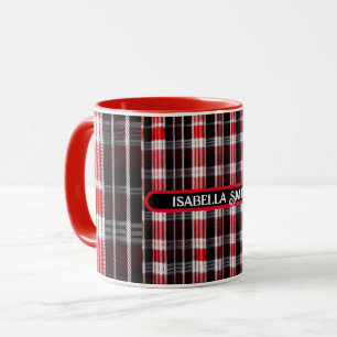Plaid Trendy Abstract Red Black Collection Mug