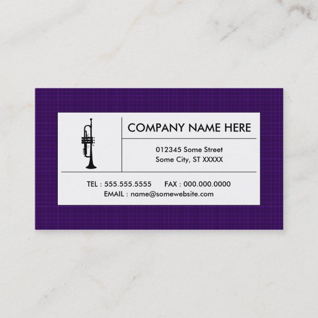 plaid trumpet business card (Front)