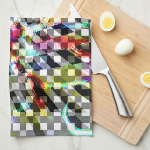 Plaid twisted under coloured spots, scandalous  st kitchen towel