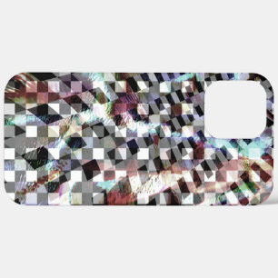 Plaid twisted under coloured spots, simplistic iPhone 12 pro max case