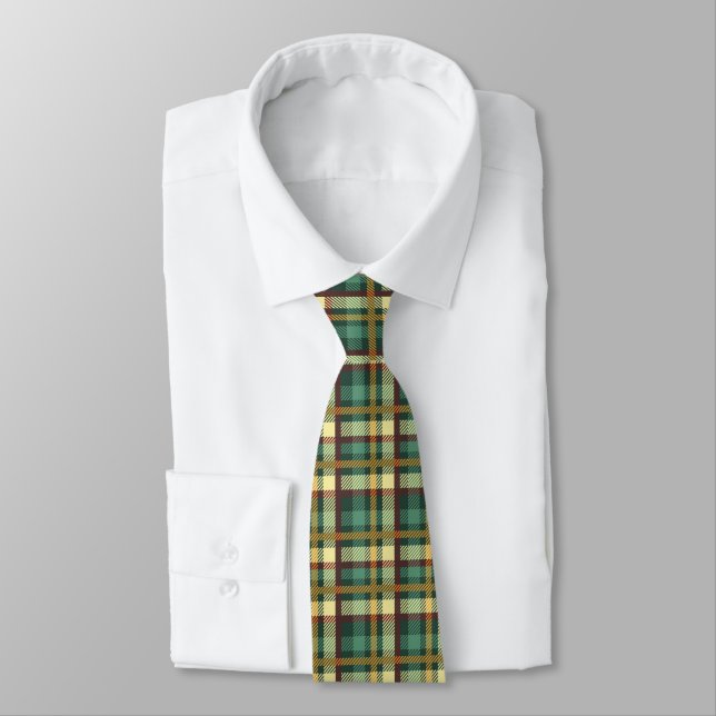 Plaid vert Cravate homme (Attaché)