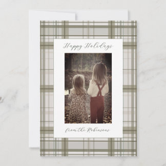 Plaid Vert Neutre - Carte de Fêtes (Portrait)