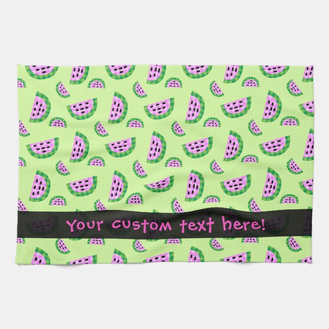 Plaid Watermelon Slice Pattern Kitchen Towel (Horizontal)