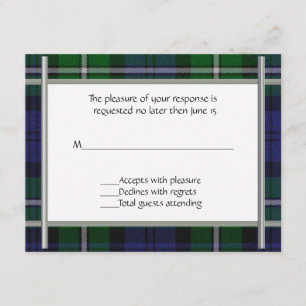 Plaid Wedding RSVP Card