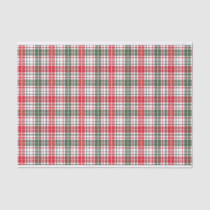 Plaid Winter Holiday Christmas Red, White, Green Tissue Paper