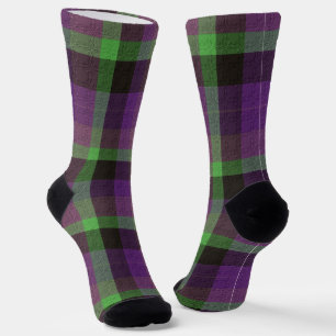  Plaid With Added Design Crew Socks