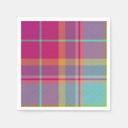 Plaid With Design Added  Napkins