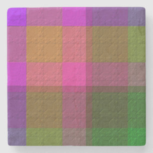 Plaid With Design Stone Coaster