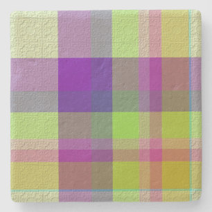 Plaid With Design Stone Coaster