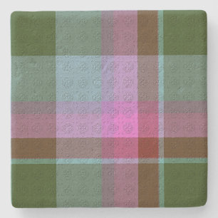 Plaid With Design Stone Coaster