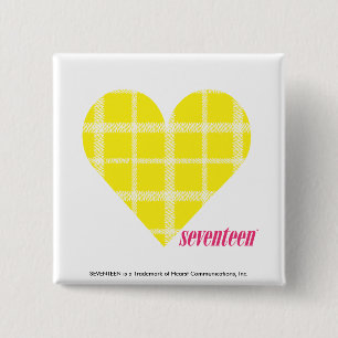 Plaid Yellow 2 2 Inch Square Button