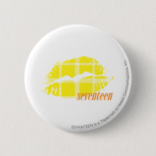 Plaid Yellow 2 Inch Round Button