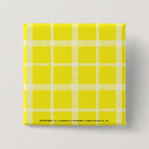 Plaid Yellow 2 Inch Square Button