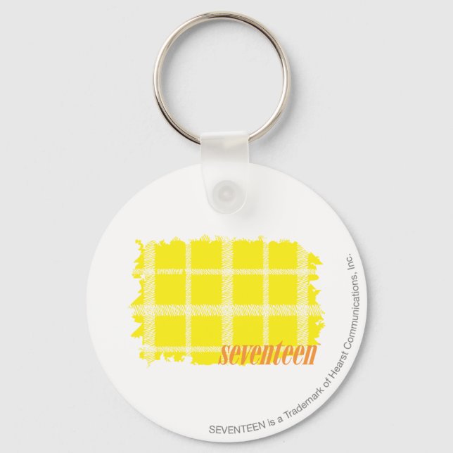 Plaid Yellow 3 Keychain (Front)