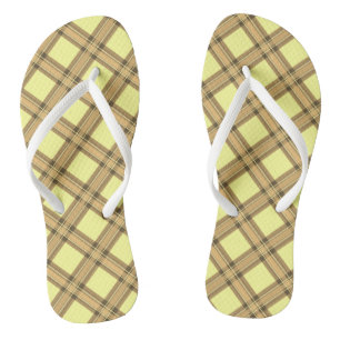Plaid Yellow Flip Flops