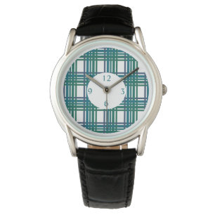 plaids pattern men watch