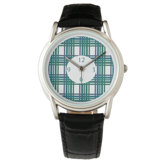 plaids pattern men watch (Front)