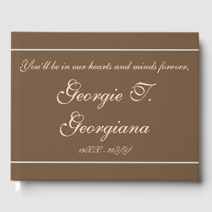 Plain and Minimalist Funeral/Memorial Guest Book