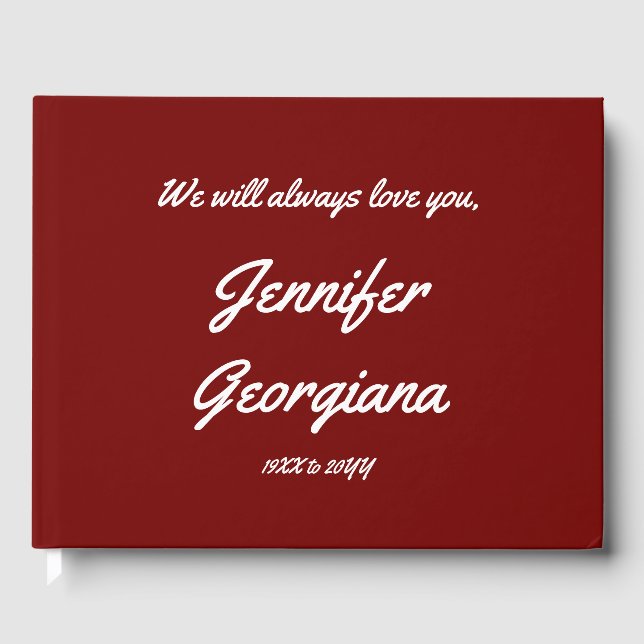 Plain and Minimalist Sympathy Guestbook (Front)