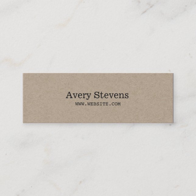 Plain and Simple Beige Texture Minimalist Mini Business Card (Front)