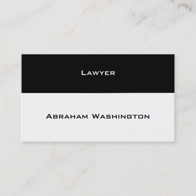 Plain and Simple Business Card  - Black and White (Front)