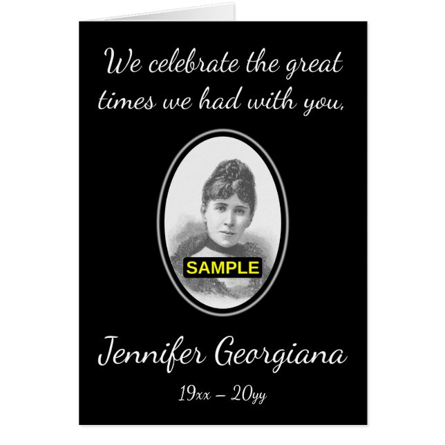 Plain and Simple Funeral Service Card, With Photo (Front)