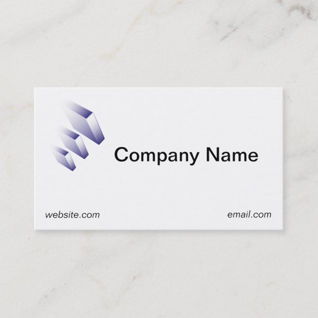 Plain and Simple Logo Blue Business Card (Front)