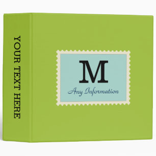 Plain Android green Background Monogram Binder