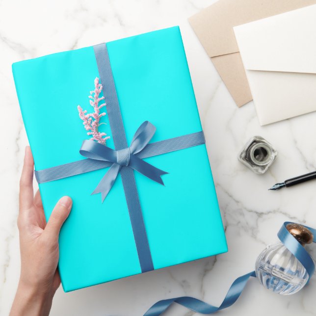 Plain Aqua Blue Colour Shade Tone Wrapping Paper (Gifting)