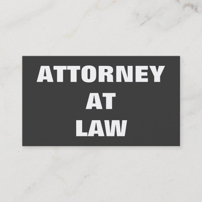 Plain Attorney at Law Business Card (Front)