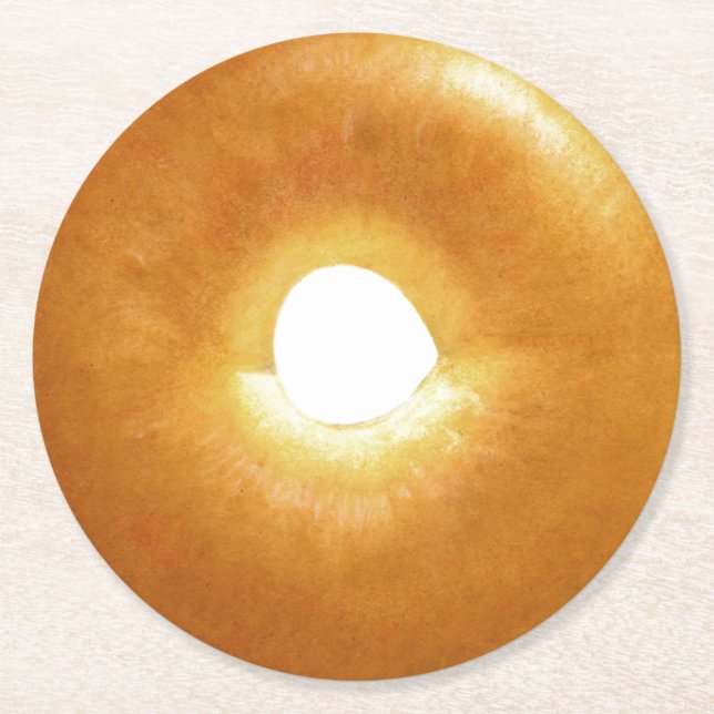 Plain Bagel Round Coaster (Front)