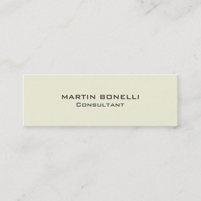 Plain Beige Colour Skinny Size Business Card (Front)
