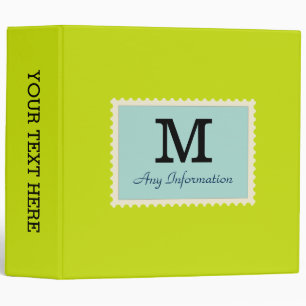 Plain Bitter lemon Background Monogram Binder