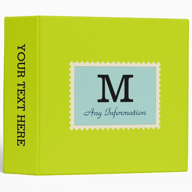 Plain Bitter lemon Background Monogram Binder (Front/Spine)