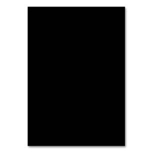 Plain Black 3.5" x 5" Semi-Gloss Blank Wedding Table Number
