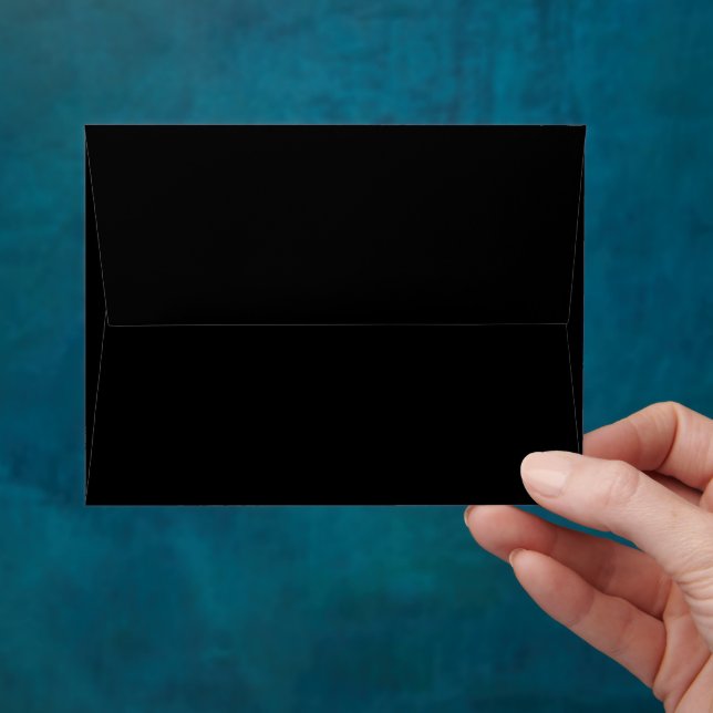 Plain Black A2 Note Card Blank Wedding Envelope (Hand)