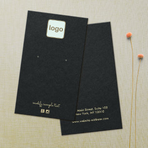 Plain Black Add Your Logo Earring Display