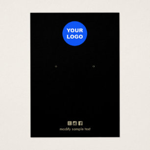 Plain Black Add Your Logo Earring Display Card