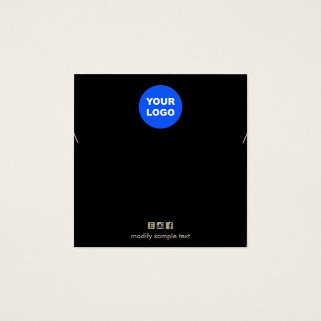 Plain Black Add Your Logo Necklace Display Card (Front)